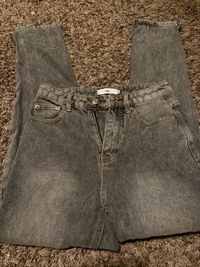 Adika Charcoal Gray High-Rise Jeans